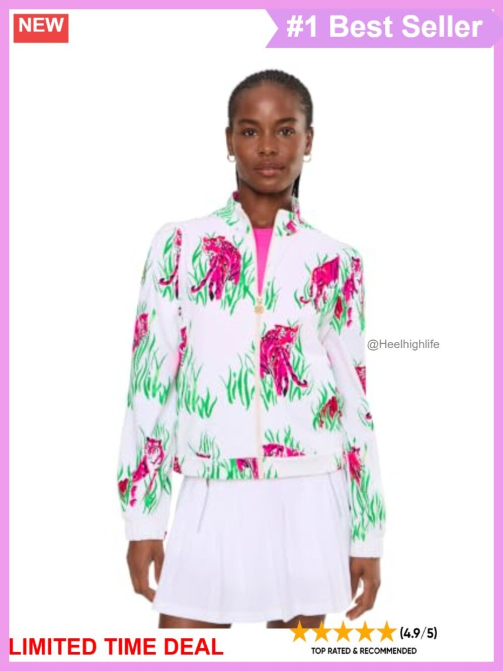 Lilly Pulitzer Noelani UPF 50+ Knit Jacket Full Zip Moisture Wicking